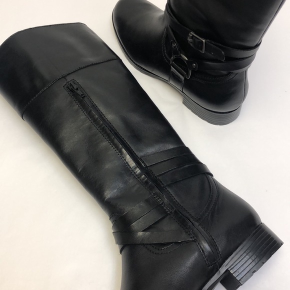 Lauren Ralph Lauren Savion Black Boots Leather New - Picture 5 of 12